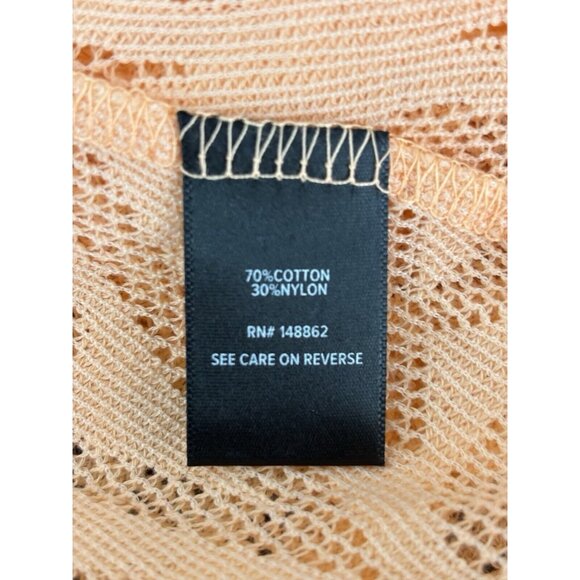 Torrid Peach Geo Hilo Mesh Kimono 3/4 Size Lightweight Longline Cardigan - Picture 6 of 6